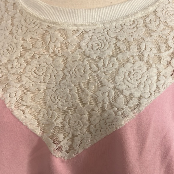 Torrid Pink and Black Lace fleece Sweater - Picture 4 of 8